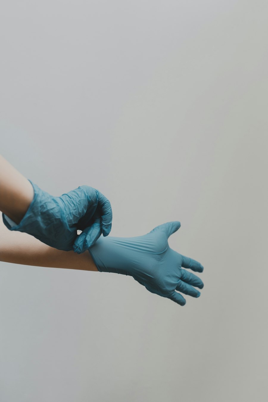 Medical gloves being put on